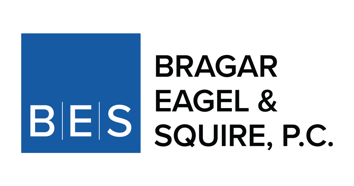 Logo oficial del bufete de abogados Bragar Eagel & Squire. Imagen sacada directamente de la web oficial del bufete.